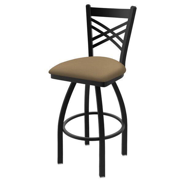 25" Swivel Counter Stool, Black Wrinkle, Canter Sand Seat